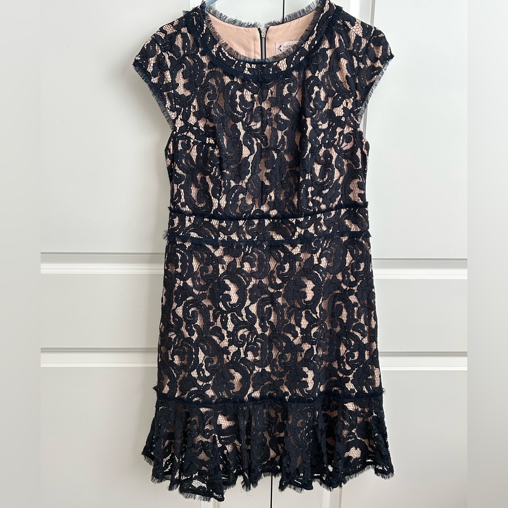 Nanette Lepore black and Nude Lace Mini Dress